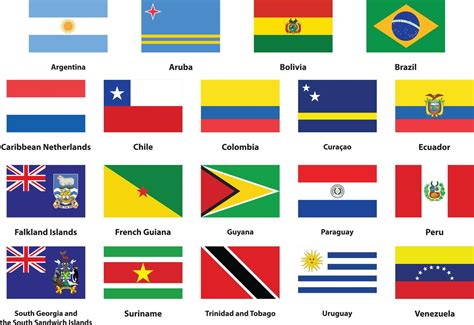 List of national flags of South America 10550232 Vector Art at Vecteezy