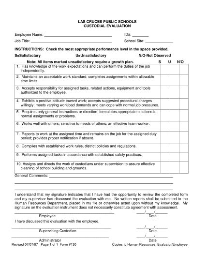 20 Employee Performance Evaluation Form Doc Free To Edit Download