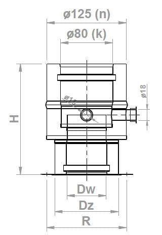 Adapter na kocioł Junkers 60 100 na 80 125 dwufunkcyjny dwufunkcyjny