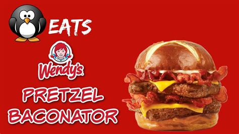 Wendy S Pretzel Bun Baconator Review YouTube