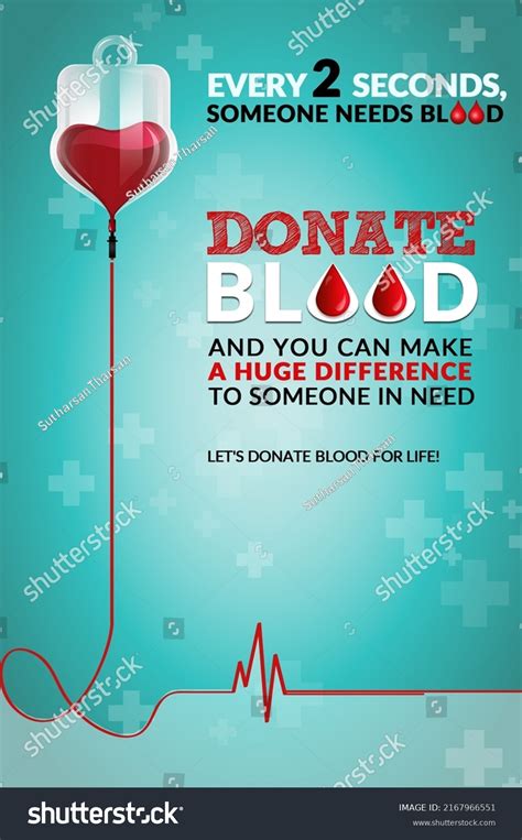 Blood Donation Campaign Poster English Stock Illustration 2167966551