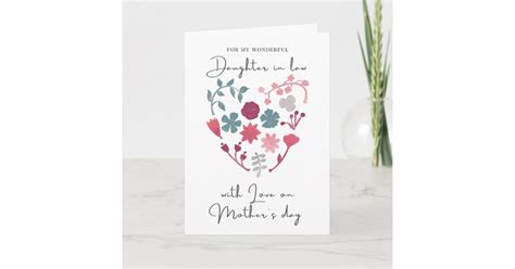 Happy Mothers Day To Daughter In Law Mothers Day Card Zazzle