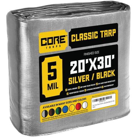 Core Tarps Ft X Ft Silver Black Mil Heavy Duty Polyethylene