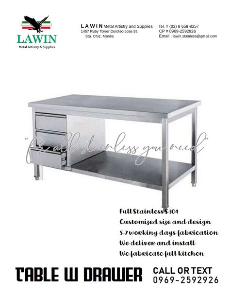 Stainless Table with drawers, Furniture & Home Living, Furniture, Shelves, Cabinets & Racks on ...