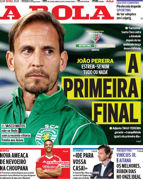 Capa Jornal A Bola 18 Dezembro 2024 Capasjornaispt
