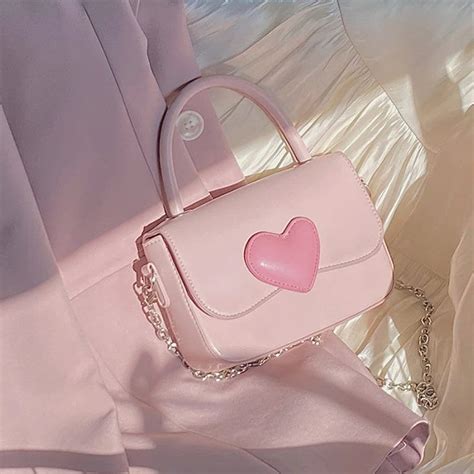 Heart Handbag Pink Messenger Bag Pastel Crossbody Bag Etsy