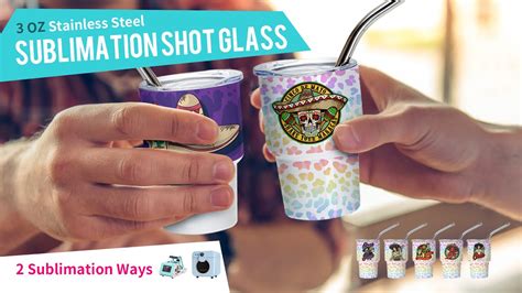 How To Print 3 OZ Sublimation Shot Glass Tumbler With Mug Heat Press