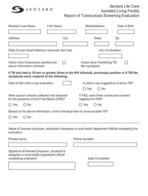 Life Tuberculosis Screening Evaluation Complete With Ease Airslate Signnow