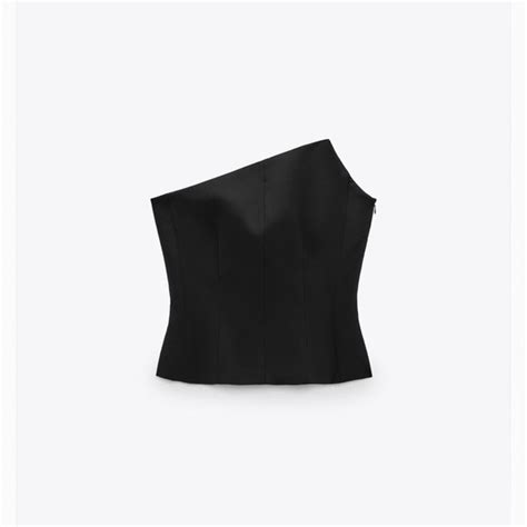 Zara Tops Zara Asymmetric Bustier Top Poshmark