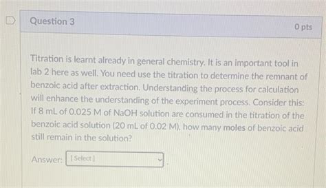 Solved Titration Is Learnt Already In General Chemistry It Chegg