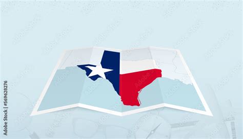 Map Of Texas With The Flag Of Texas In The Contour Of The Map On A Trip