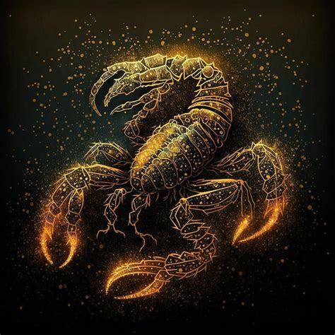 Signo do zodíaco de escorpião fantasia ouro escorpião na ia generativa