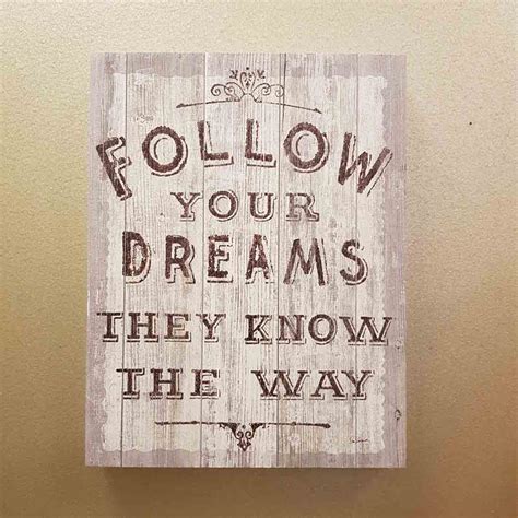 Follow Your Dreams They Know The Way Word Art Approx 26x20x3cm