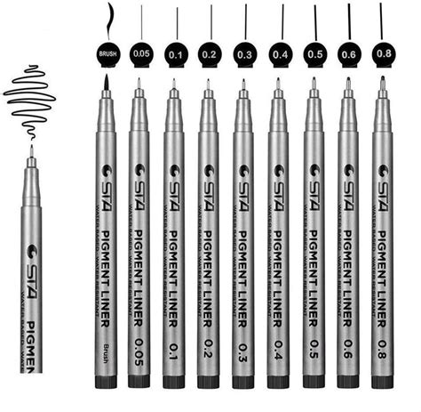 Fineliner Stylos Stylos Noir A Pointe Fine Liners Avec A Pinceau