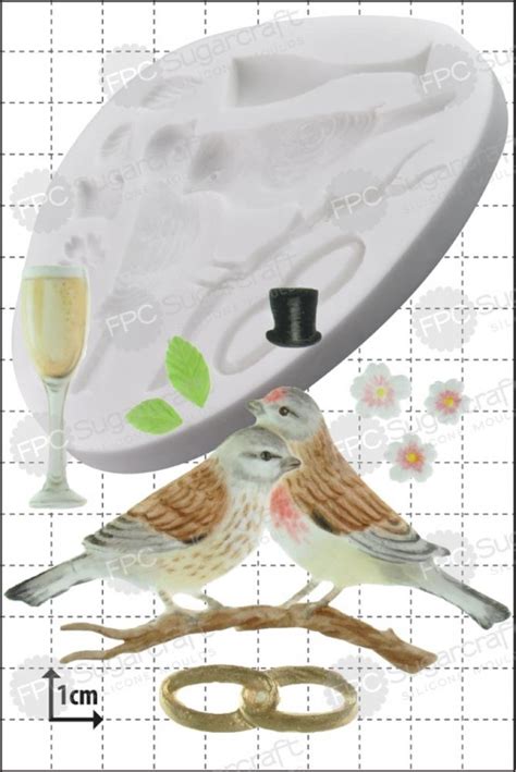 Wedding Lovebirds Silicone Mould By Fpc Sugarcraft