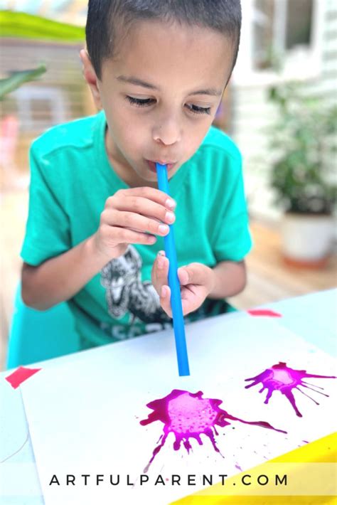 How To Do Blow Painting With Straws Blow Paint Blow Painting Art