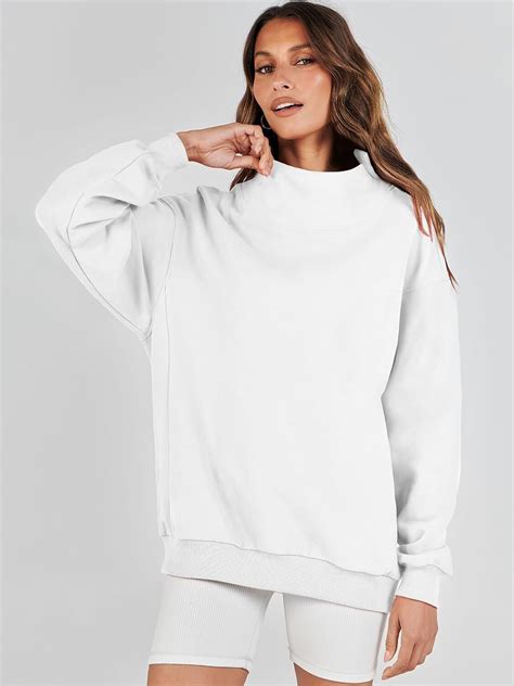 Anrabess Womens Oversized Sweatshirts Turtleneck Pullover Long Sleeve