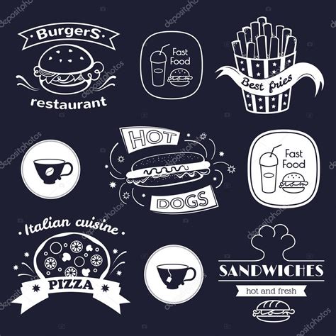 Fast Food Signs Set Stock Vector Image By Meowudesign 82522044