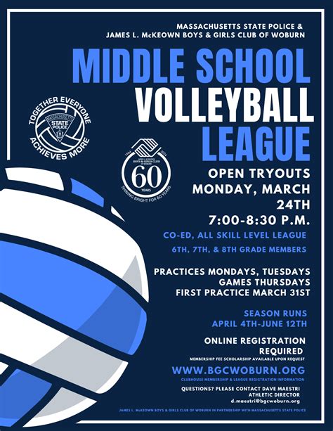Middle School Volleyball! - James L. McKeown Boys & Girls Club of Woburn