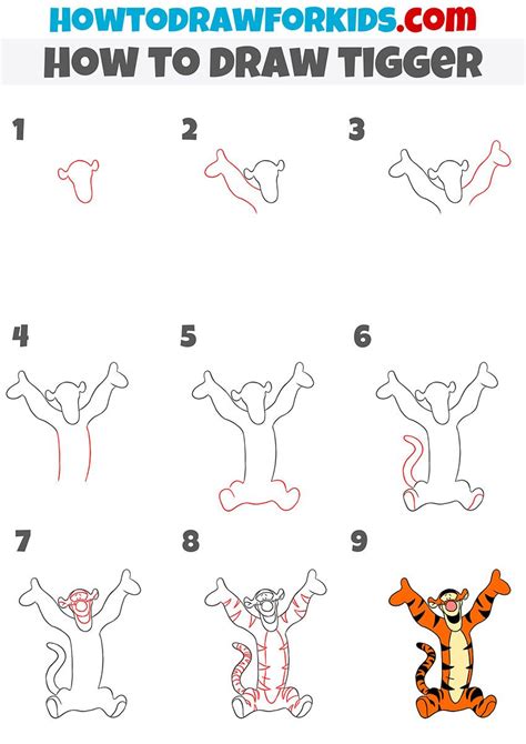 How To Draw Tigger Disney Drawing Tutorial How To Draw Tigger Easy