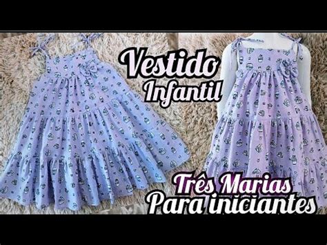 Como fazer vestido infantil TRÊS MARIAS PARA INICIANTES MODELAGEM