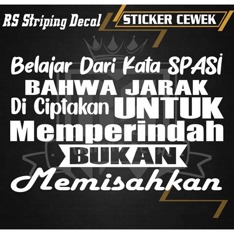 Jual STICKER KATA KATA BELAJAR DARI KATA CUSTOM CUTTING KATA BODY KACA