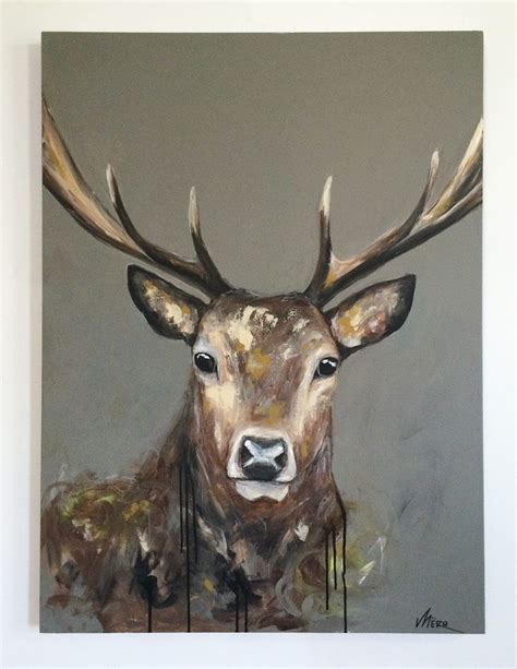 Peinture Acrylique D Un Cerf R Alis E Par L Artiste Peintre M Ro De