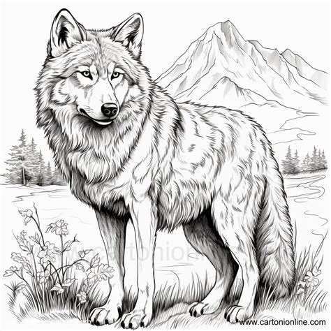 Desenho 09 De Lobo Realista Para Colorir