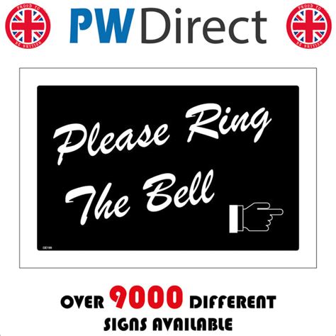 Please Ring The Bell Sign With Pointing Hand Pwdirect