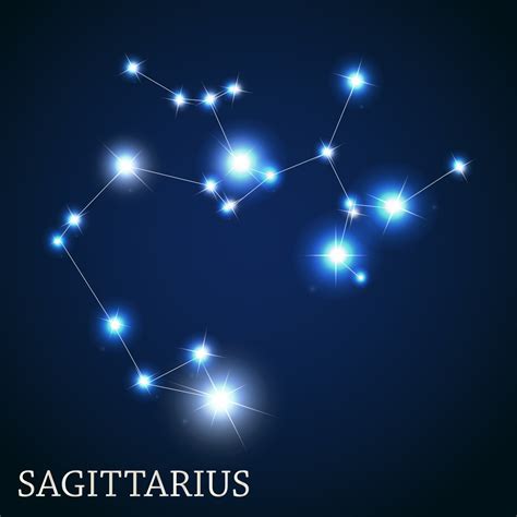 Sagittarius Zodiac Sign Of The Beautiful Bright Stars Vector