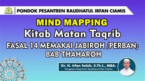 Fasal 14 Memakai Jabiroh Perban Bab Thaharoh Kitab Matan Taqrib