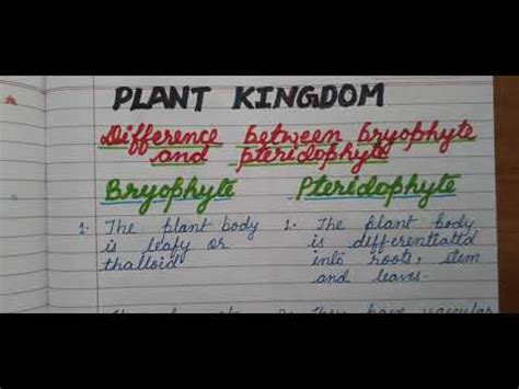 Class Th Biology Plant Kingdom Lecture Difference Between