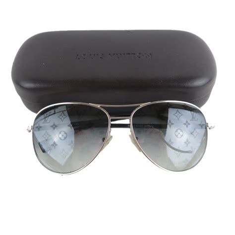 Louis Vuitton Silvertone Monogram Conspiration Pilote Sunglasses 670 Bagaholic