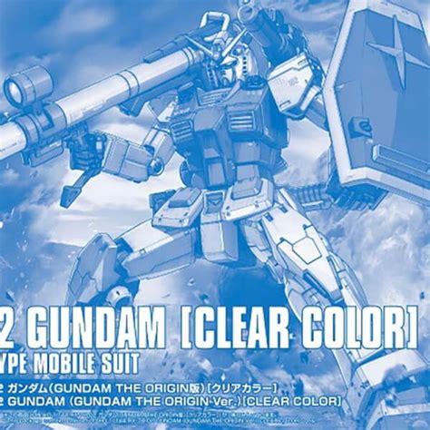 P Bandai Rx Gundam The Origin Version Clear Color Hg