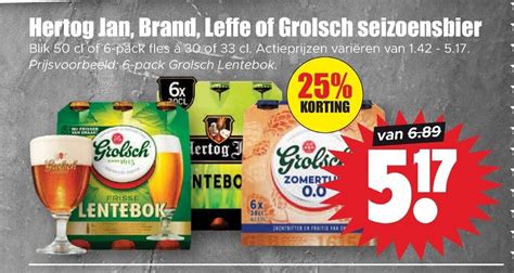 Hertog Jan Brand Leffe Of Grolsch Seizoensbier Aanbieding Bij Dirk