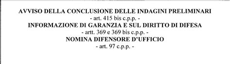 Cos è l avviso di conclusione delle indagini preliminari o avviso 415bis