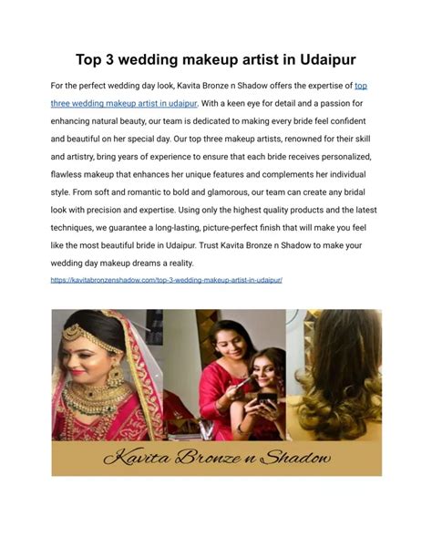 Ppt Top 3 Wedding Makeup Artist In Udaipur Powerpoint Presentation