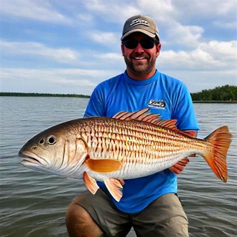 Premium Photo A Man Holding A Fish That Has The Word Fish On It