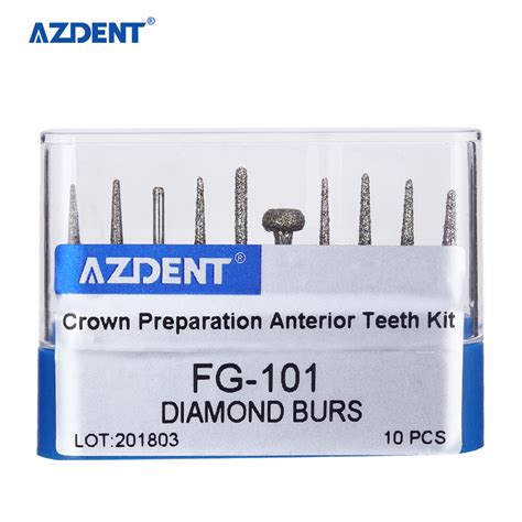 Azdent Dental High Speed Diamond Burs Fg 101 Dental Diamond Burs 10PCS