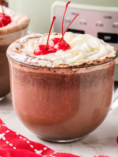 Chocolate Covered Cherry Hot Chocolate The Magical Slow Cooker