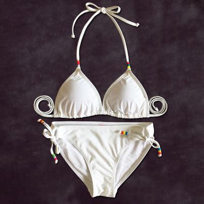 ARDENE gợi cảm áo tắm bikini trắng châu Âu và Mỹ là tam giác mỏng nghệ thuật thử nghiệm hiệu