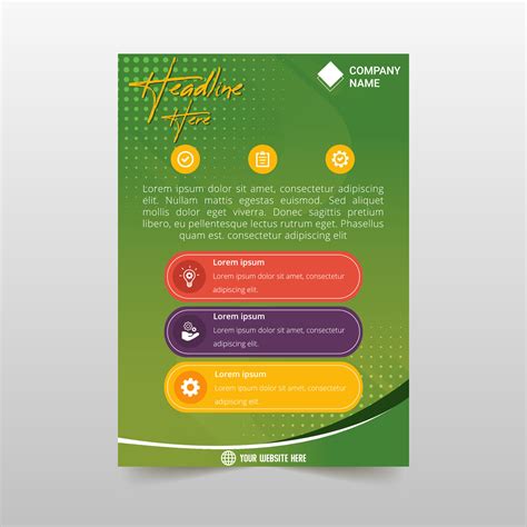 Modern Abstract Gradient Green Flyer Template With Abstract Shapes ...