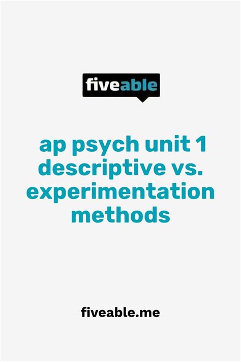 Ap Psych Unit 1 Descriptive Vs Experimentation Methods Slides Ap