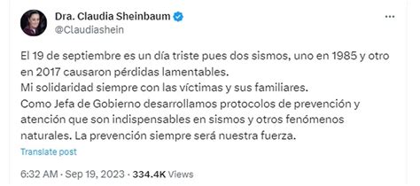 Sheinbaum Recuerda A Las Víctimas Mortales De Los Sismos De 1985 Y 2017