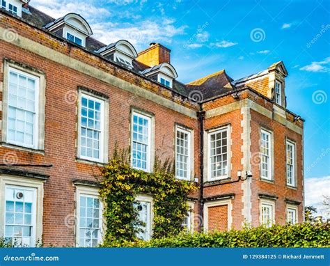 Georgian Mansion With Red Brick And Stone Stock Image Image Of Light