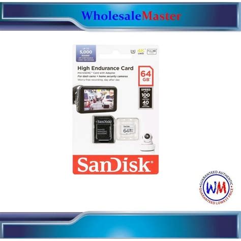 Sandisk 64GB MicroSD High Endurance Video Monitoring CCTV SDSQQNR