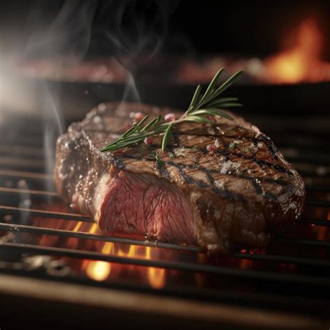 Premium Photo A Steak With A Sprig Of Rosemary And Herbs On It On A