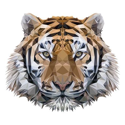 Tiger Low Poly Indyvisual Design Lab Polygon Art Cat Art Canvas