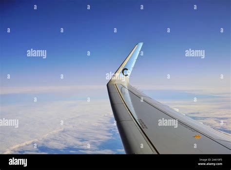 Orly France 16 Nov 2019 Sky View Of The Blue And White Winglet Of An