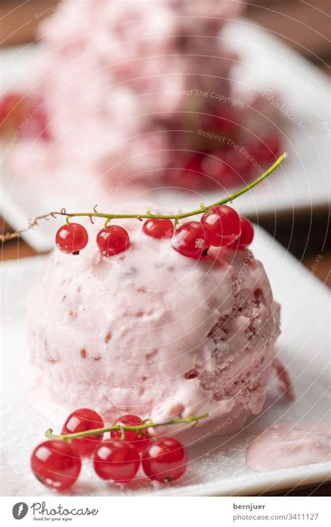 Close Up Of Currant Ice Cream On The Plate A Royalty Free Stock Photo